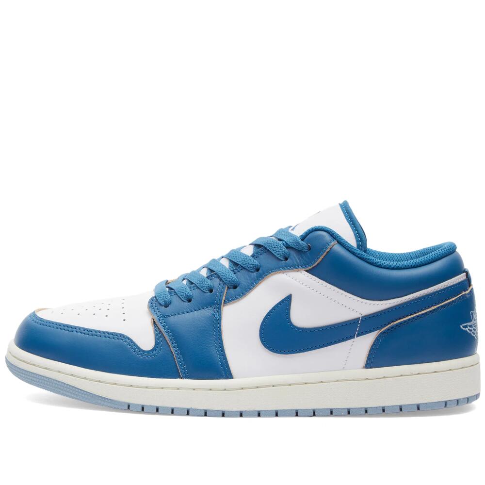 Air Jordan Men's 1 LOW SE Sneakers in White/Blue/Sail Cover