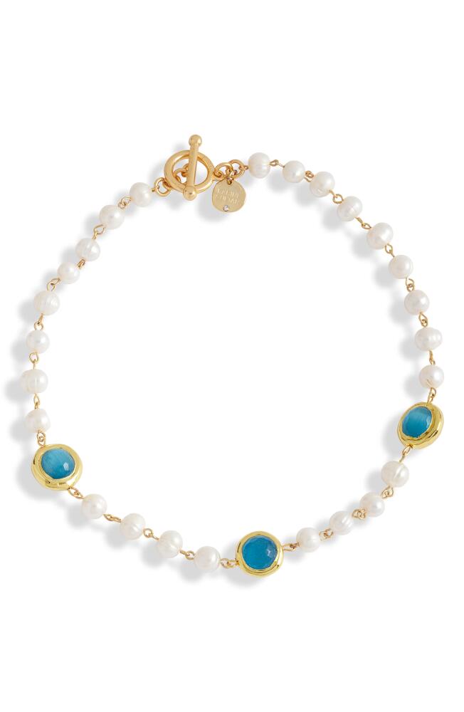 Karine Sultan Crystal Station Cultured Pearl Necklace in Gold Cover