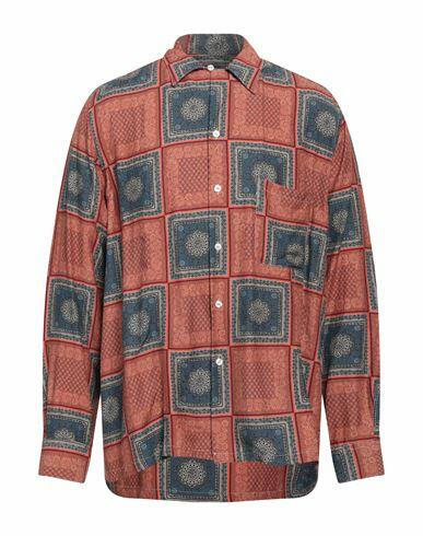 Paura Man Shirt Rust Viscose Cover