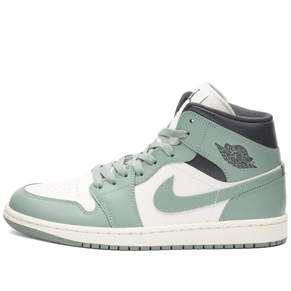 Air Jordan Women's W 1 MID Sneakers in Sail/Jade/Anthracite Cover