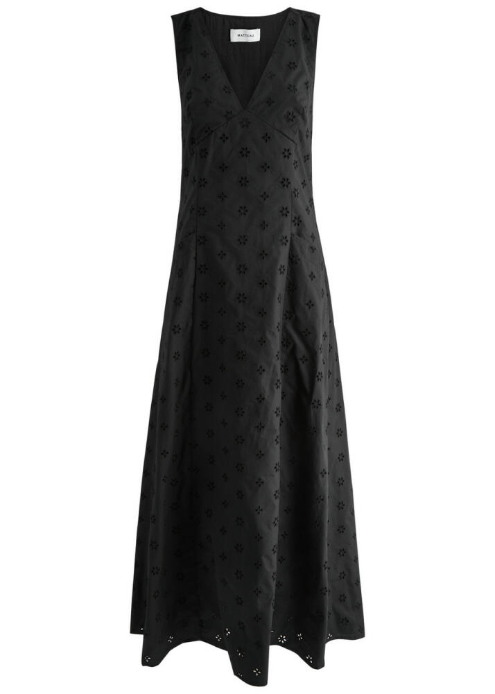 Matteau Broderie Anglaise Cotton Maxi Dress - Black Cover