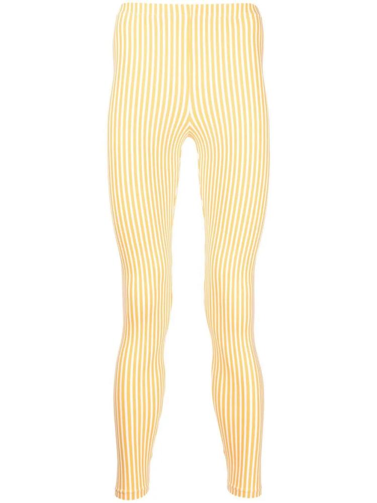 Comme des Garçons Homme Plus vertical-stripe leggings - Yellow Cover