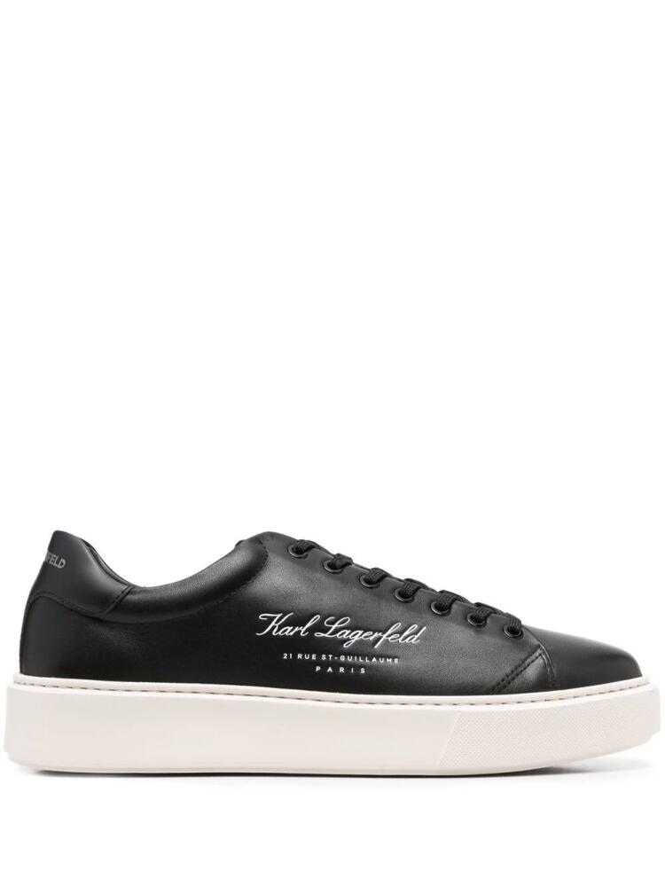 Karl Lagerfeld debossed-logo low-top sneakers - Black Cover