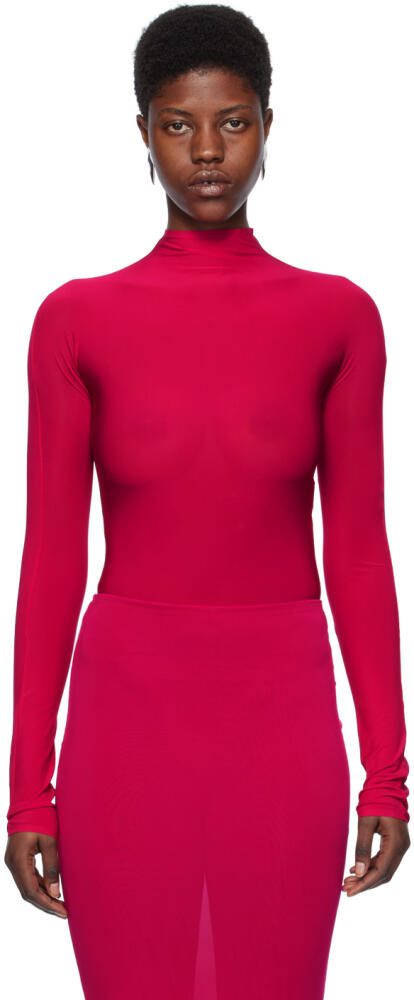 ALAÏA Pink High Neck Bodysuit Cover