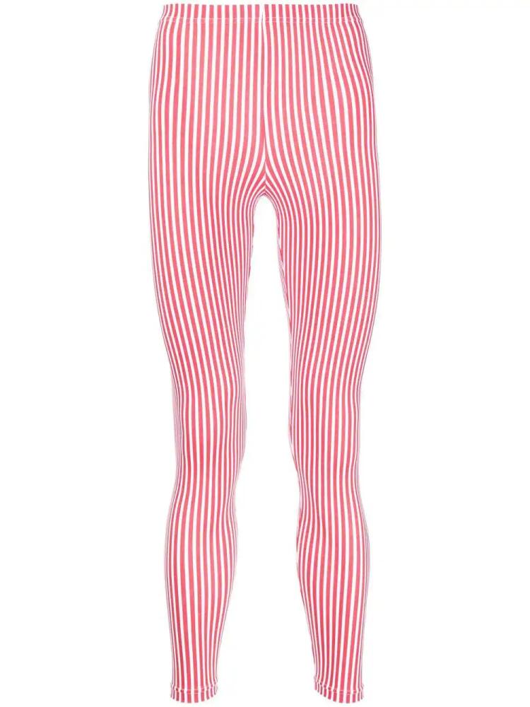 Comme des Garçons Homme Plus vertical-stripe leggings - Red Cover