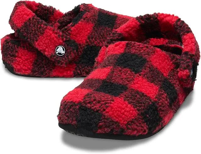 Crocs Classic Cozzzy Slipper (Buffalo Plaid/Varsity Red/Black) Slippers Cover