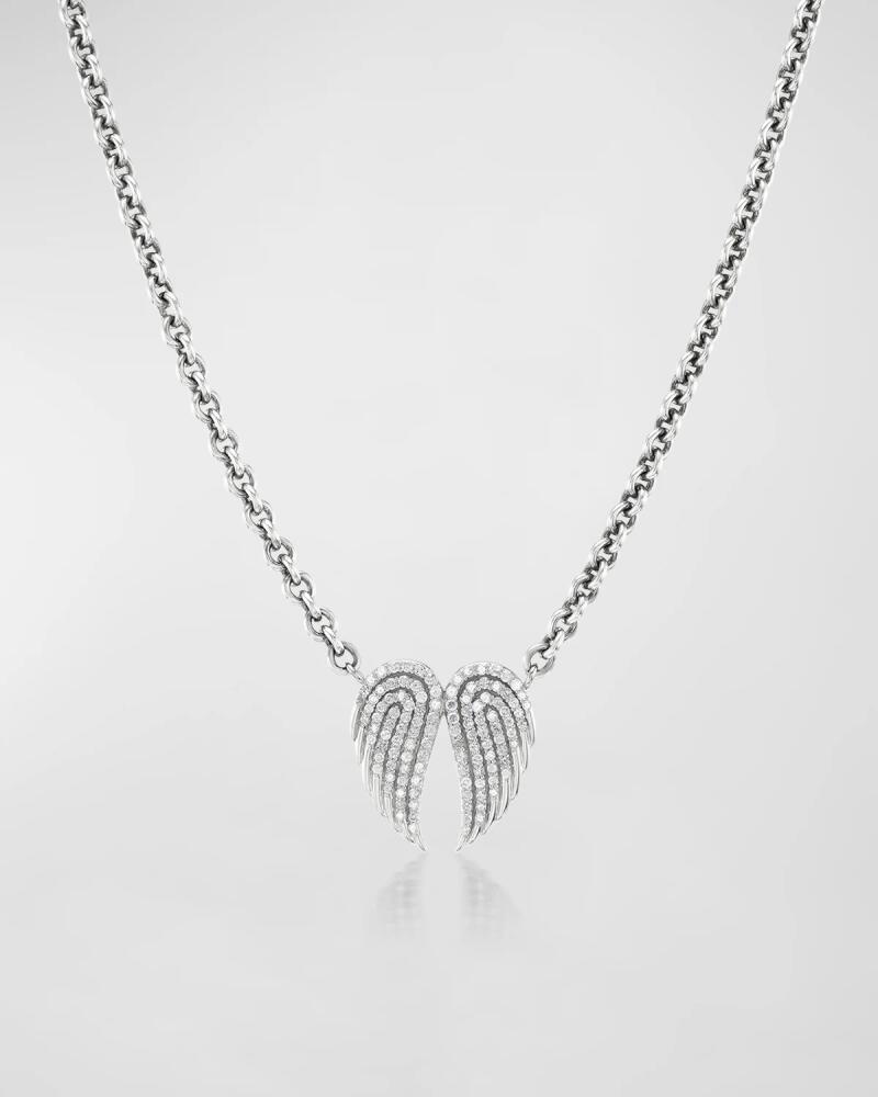 Sheryl Lowe Pave Diamond Angel Wing Chain Necklace Cover