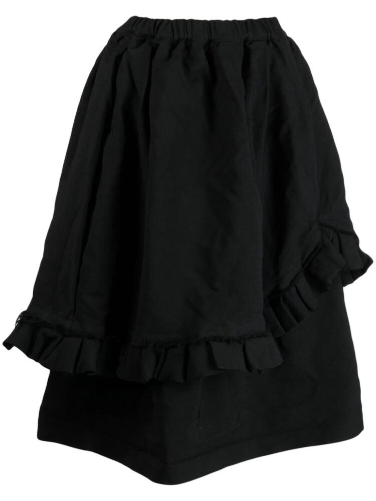 Comme Des Garçons Comme Des Garçons asymmetric ruffled midi skirt - Black Cover