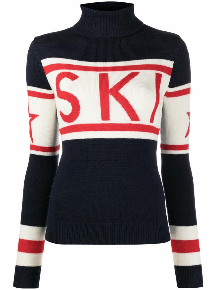 Perfect Moment Ski intarsia knit roll neck jumper - Blue Cover