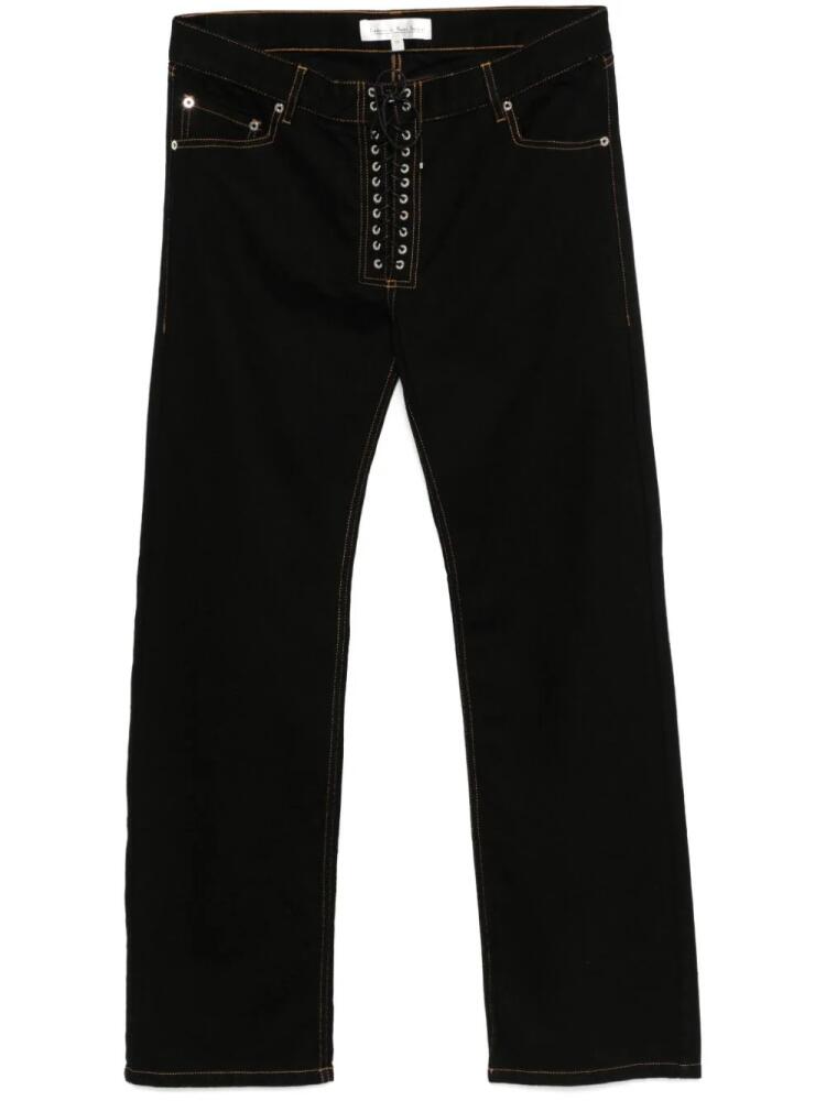 Ludovic de Saint Sernin straight-leg lace-up jeans - Black Cover