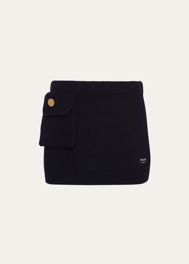 Prada Flap Pocket Wool Mini Skirt Cover