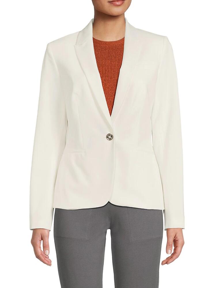 Tommy Hilfiger Women's Striped Roll Cuff Blazer - Ivory Cover