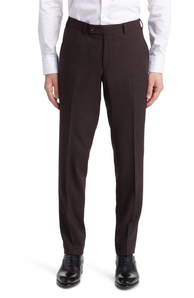 Ted Baker London Jerome Flat Front Wool Dress Pants in Tobacco Cover