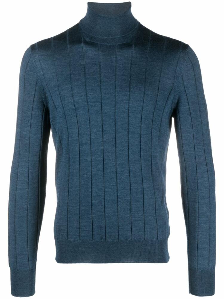 Barba ribbed-knit slim-cut jumper - Blue Cover