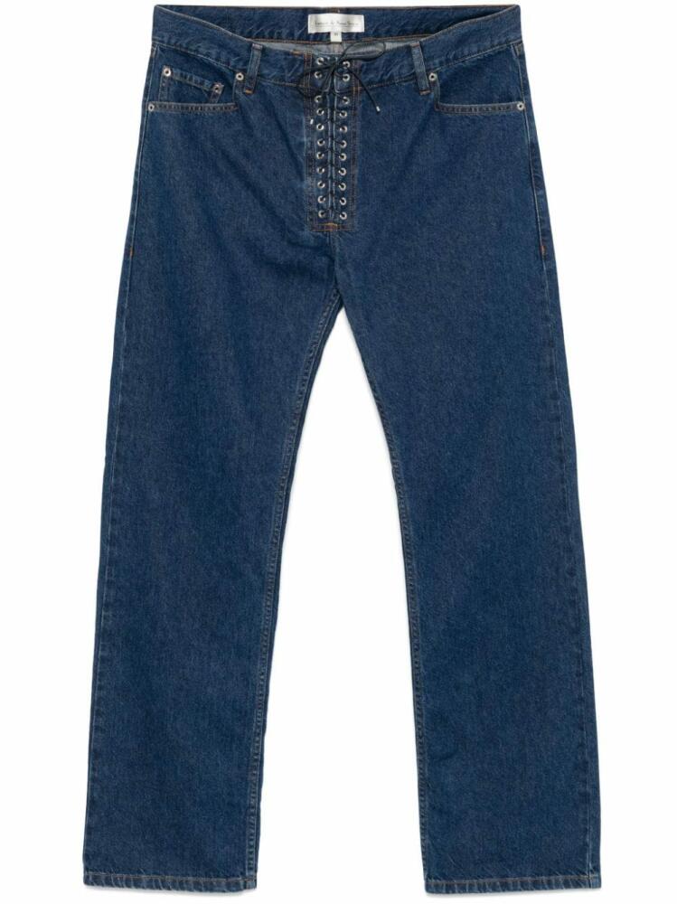 Ludovic de Saint Sernin straight-leg lace-up jeans - Blue Cover