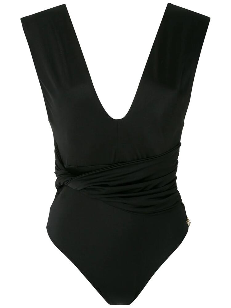 Brigitte Tania draped one-piece - Black Cover