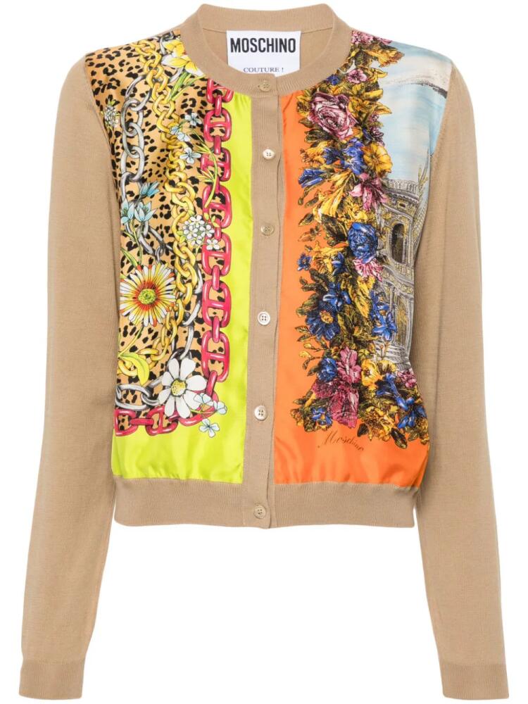 Moschino silk-panelled cotton cardigan - Neutrals Cover