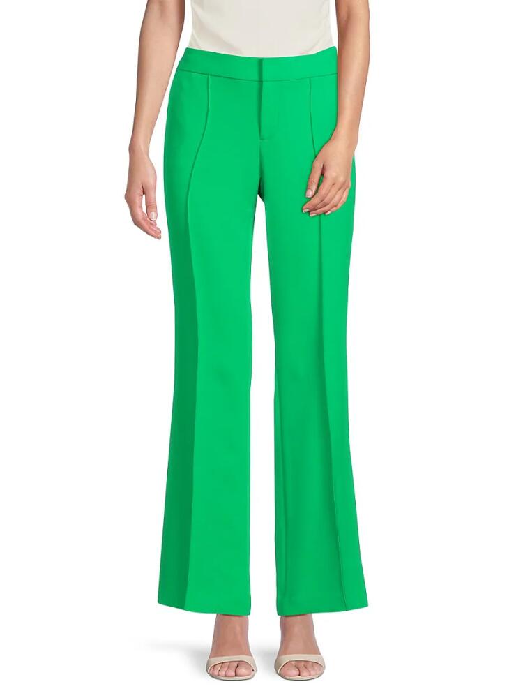 Karl Lagerfeld Paris Women's Pintuck Wide Leg Pants - Green Cover