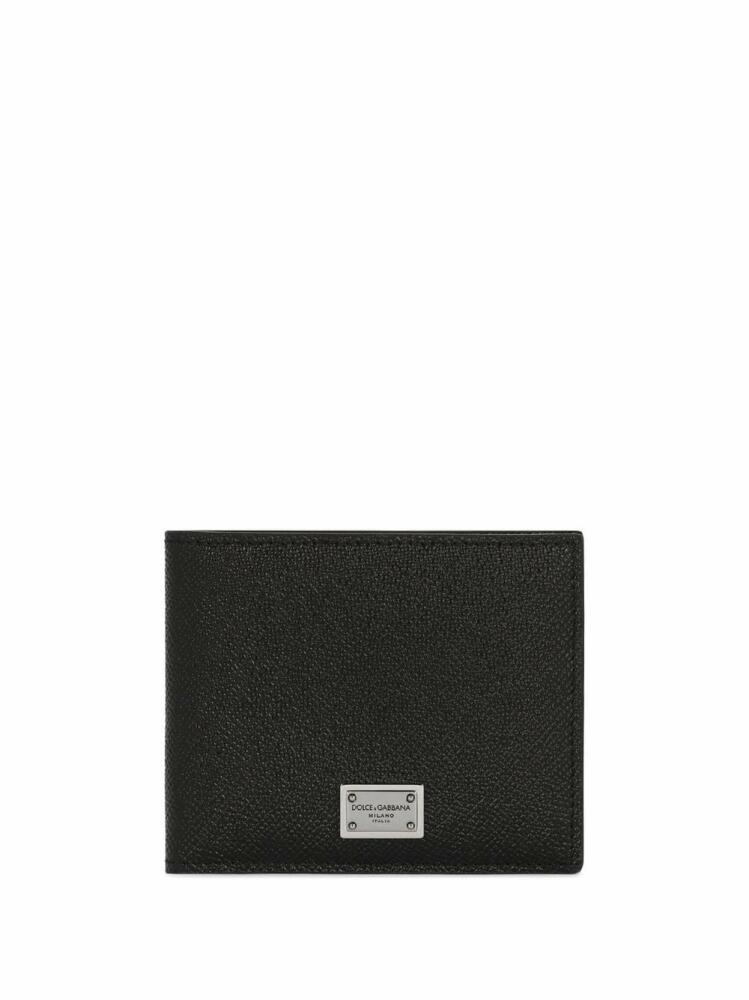 Dolce & Gabbana logo-tag leather bifold wallet - Black Cover