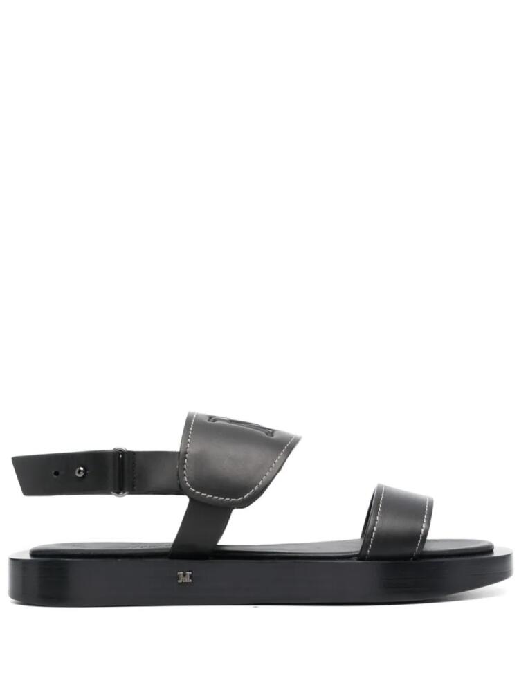 Max Mara debossed-logo leather sandals - Black Cover