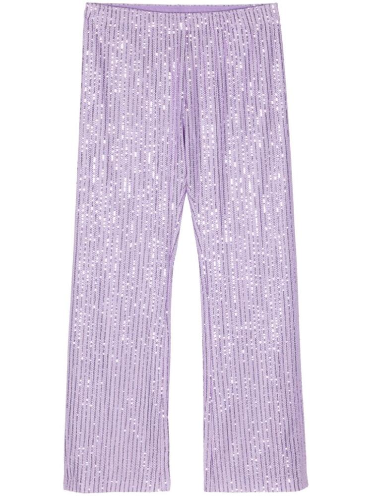 Stine Goya Markus metallic-threading straight-leg trousers - Purple Cover