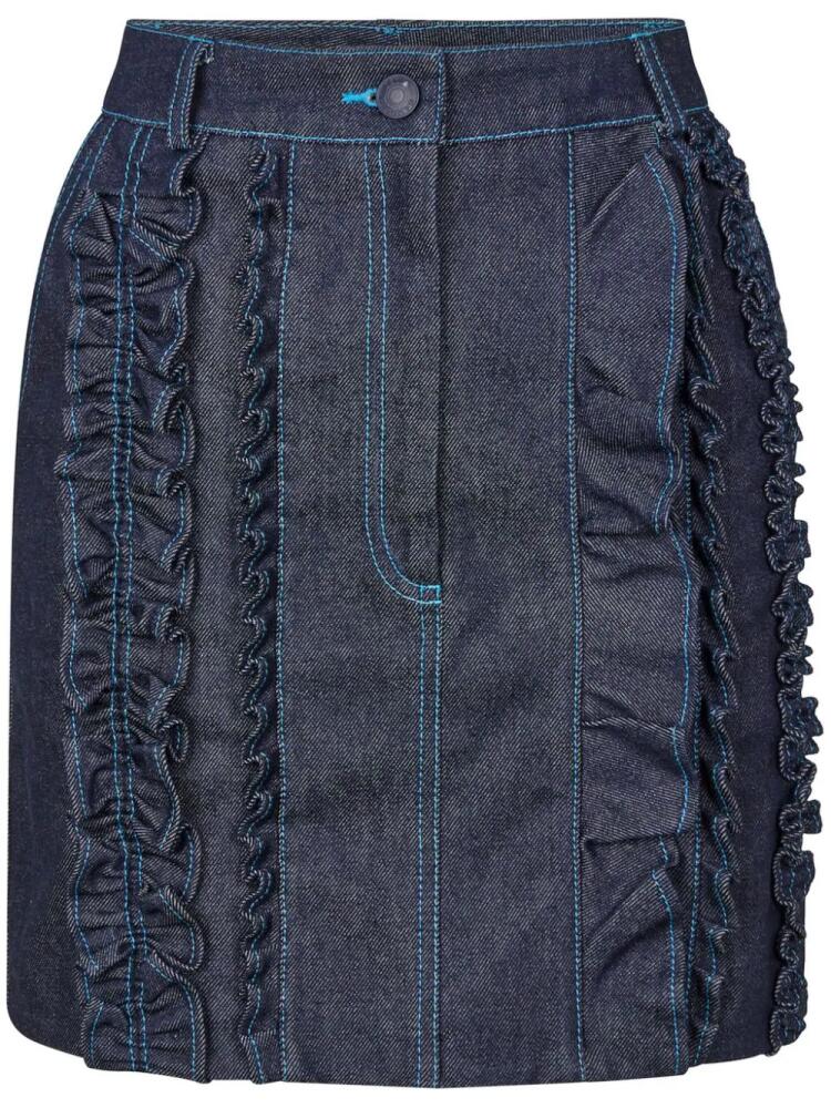 Cecilie Bahnsen ruffled blue stitch skirt Cover