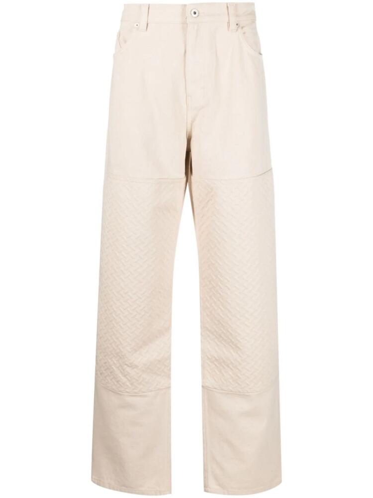 Axel Arigato Grate embossed cotton trousers - Neutrals Cover