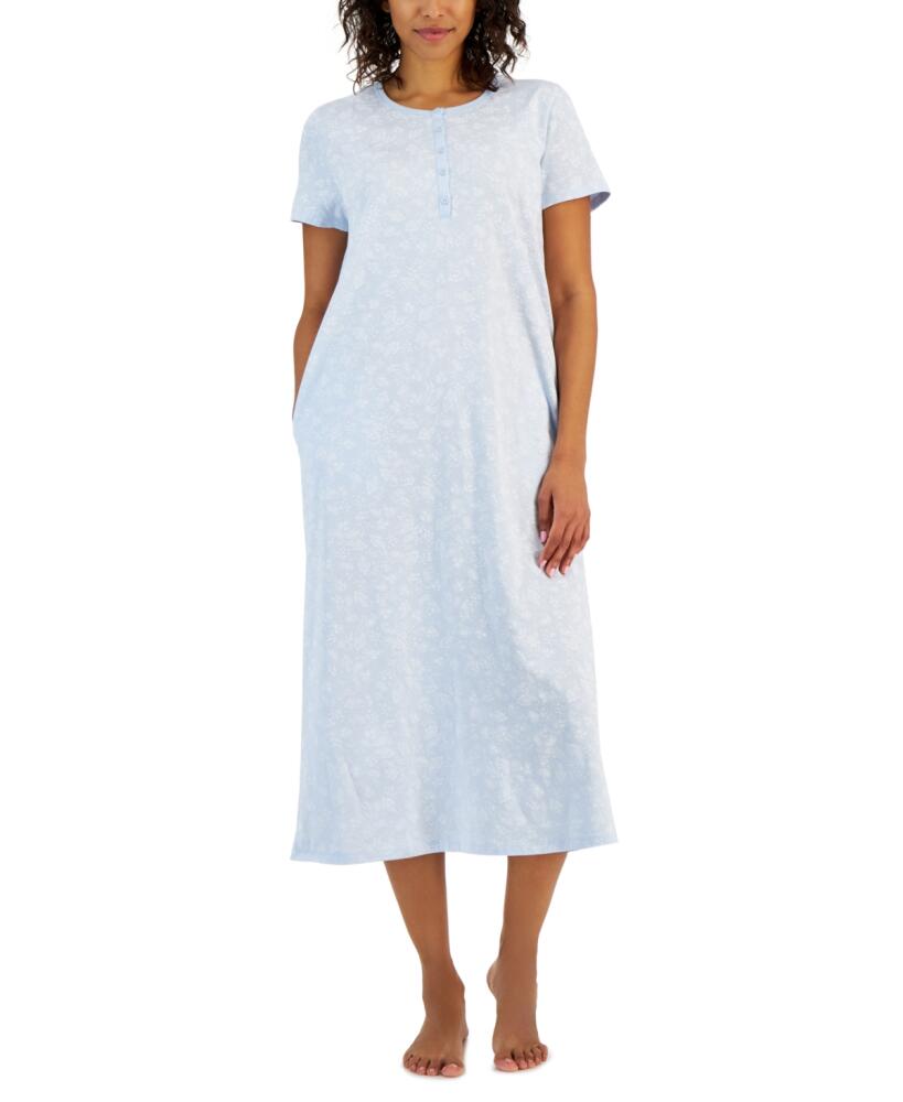 Charter Club Women's Cotton Printed Nightgown, Created for Macy's - Paisley Floral Cover