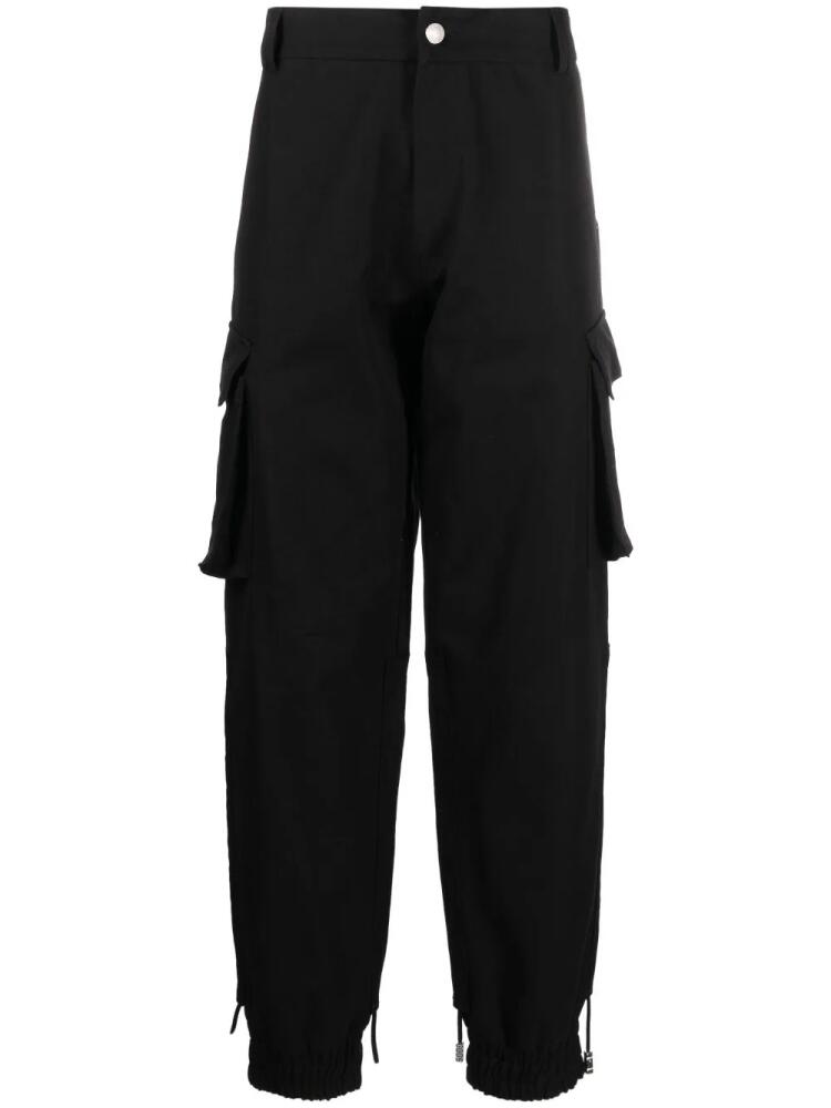 GCDS logo-patch cargo trousers - Black Cover