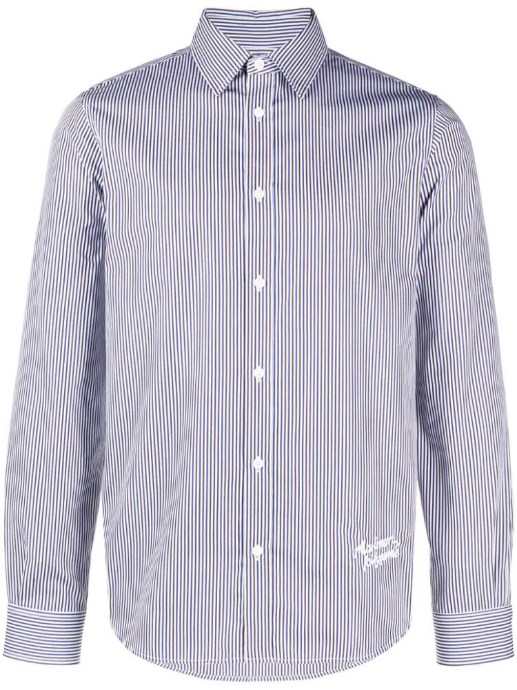 Maison Kitsuné stripe-print cotton shirt - Blue Cover