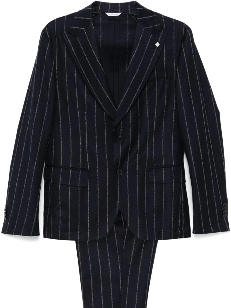 Manuel Ritz pinstripe pattern suit - Blue Cover