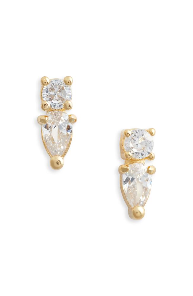 Child of Wild Dew Drop Cubic Zirconia Stud Earrings in Gold Cover