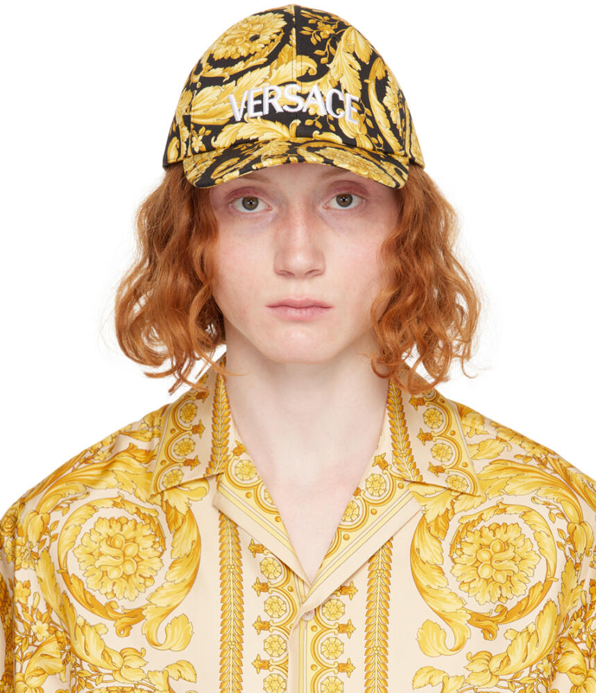 Versace Black & Gold Barocco Logo Baseball Cap Cover