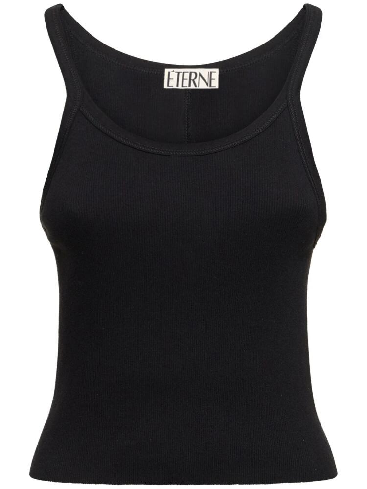 ÉTERNE Cropped Rib Cotton Tank Top Cover