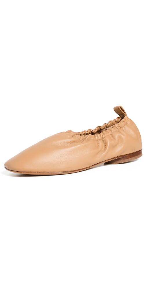 Mansur Gavriel Glove Ruched Ballerina Flats Caramel Cover