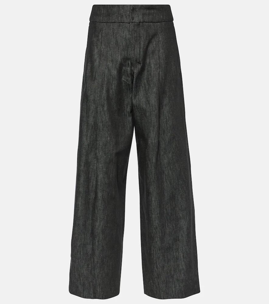 'S Max Mara Athos chambray wide-leg pants Cover