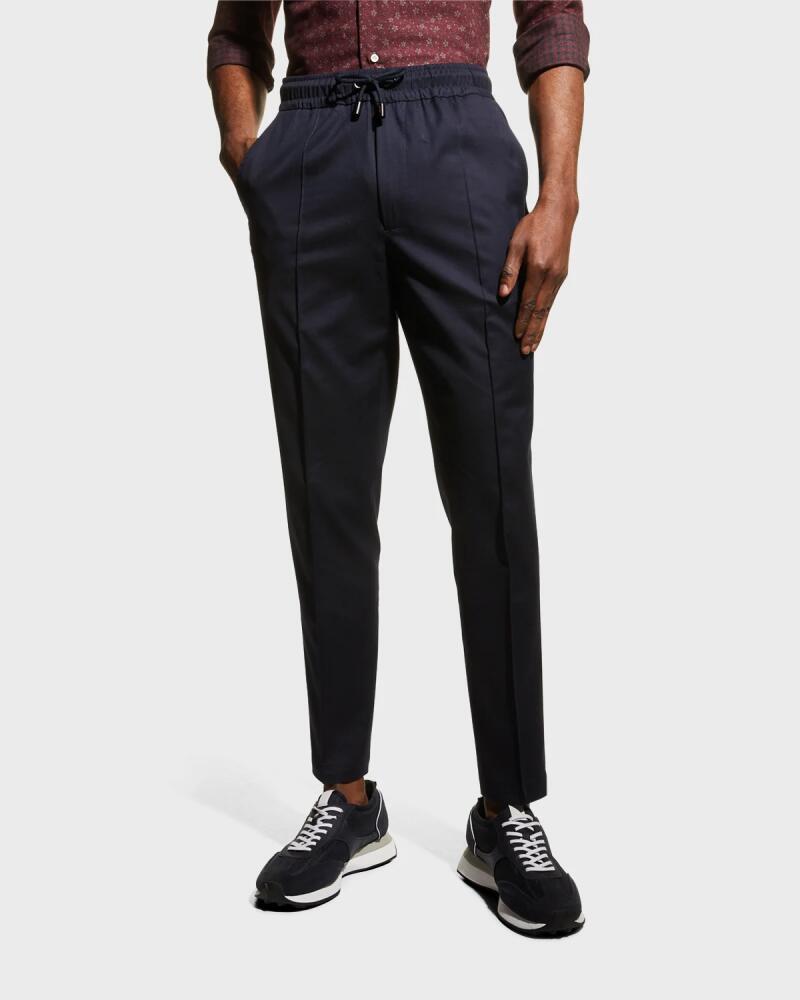 Isaia Men's Drawcord Wool-Cotton Pants Cover