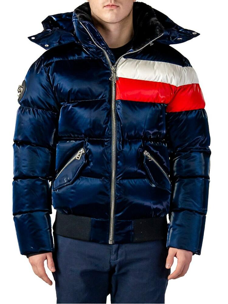 Woodpecker Men's Woody Hooded Bomber Puffer Jacket - Red Winged Cover