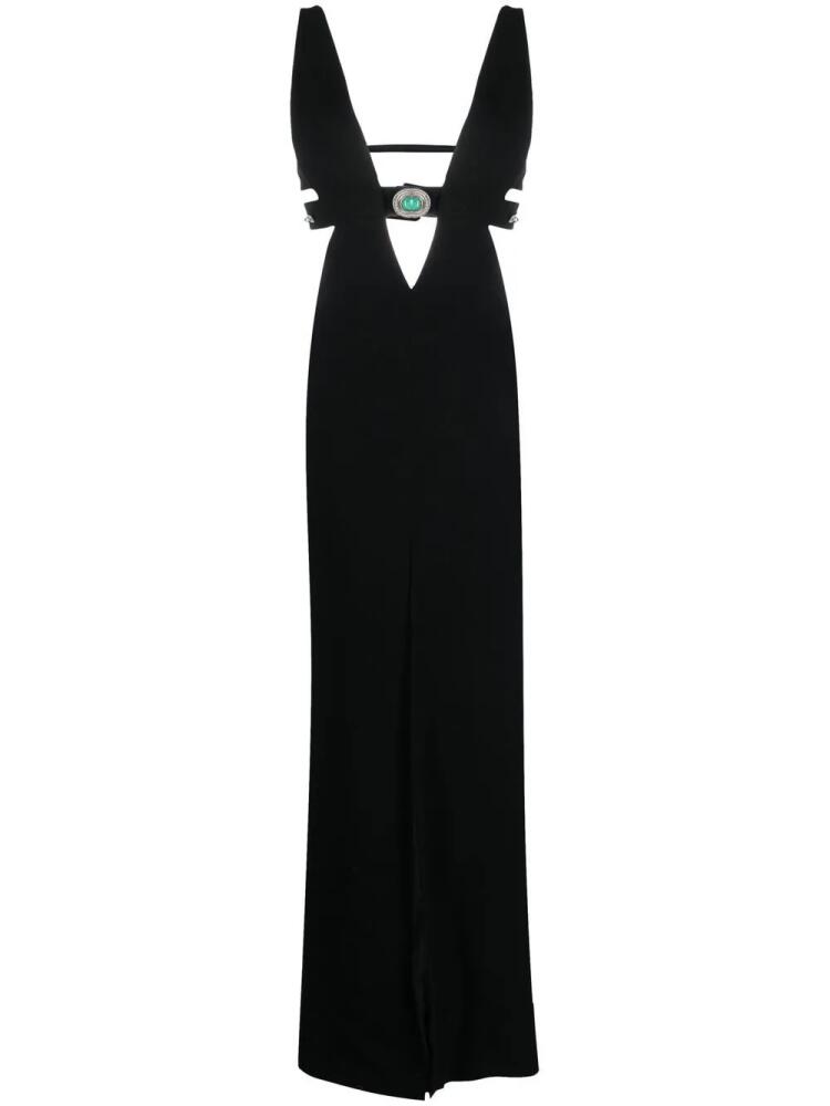 Roberto Cavalli cut-out detail wool dress - Black Cover