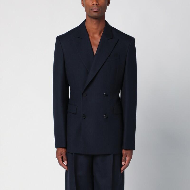 Loewe Navy blue double-breasted jacket in wool Cover