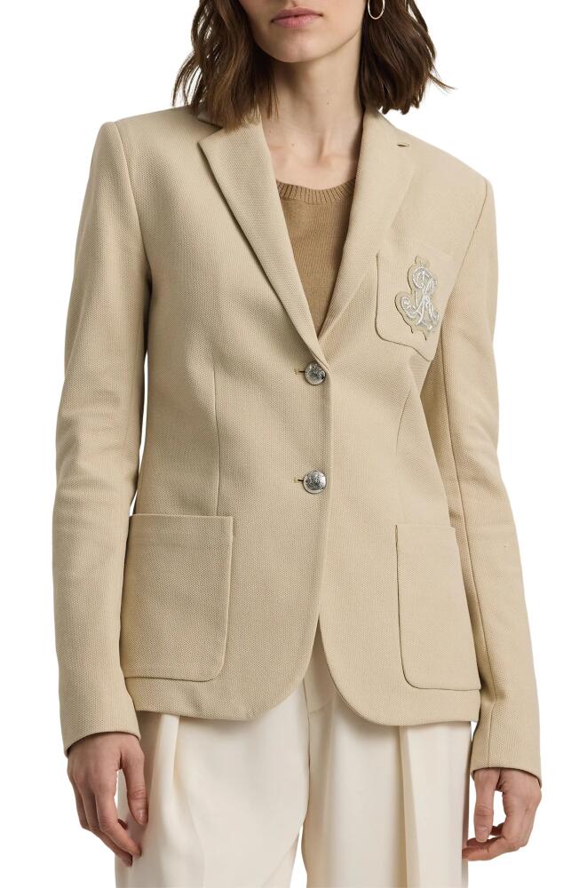 Lauren Ralph Lauren Bullion Jacquard Blazer in Explorer Sand Cover