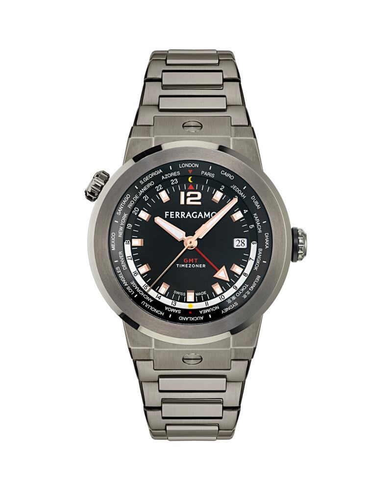 Ferragamo F-80 Gmt Worldtime Watch, 43mm Cover