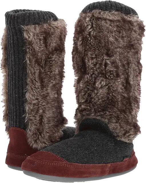 Acorn Slouch Boot (Charcoal Fur) Women's Slippers Cover