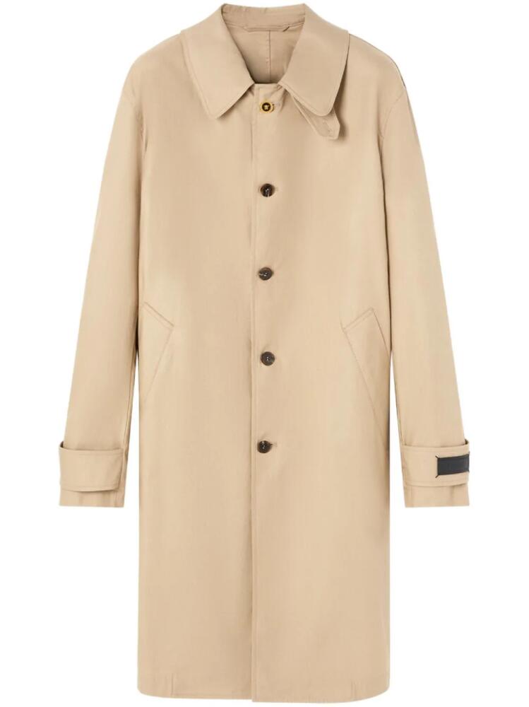 Versace single-breasted cotton coat - Neutrals Cover