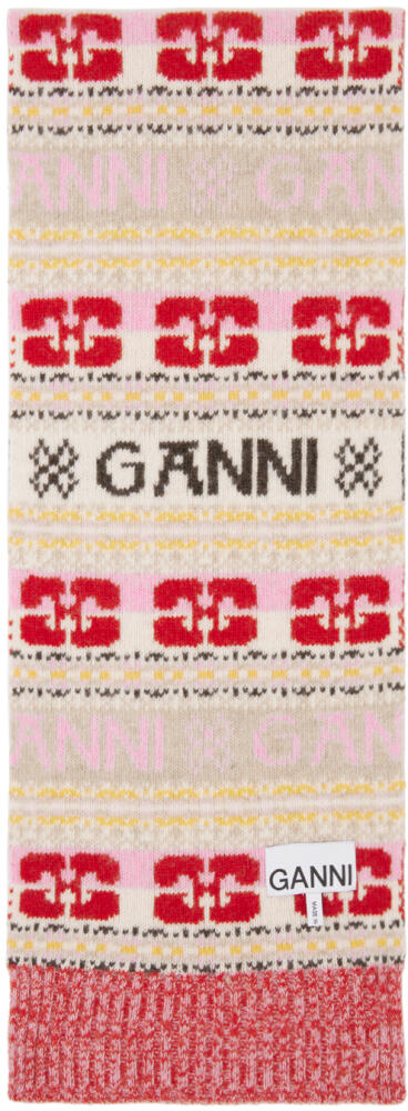 GANNI Multicolor Logo Scarf Cover