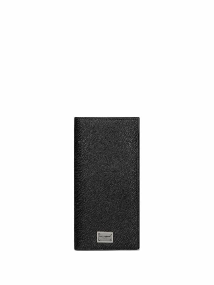 Dolce & Gabbana logo-tag leather vertical wallet - Black Cover