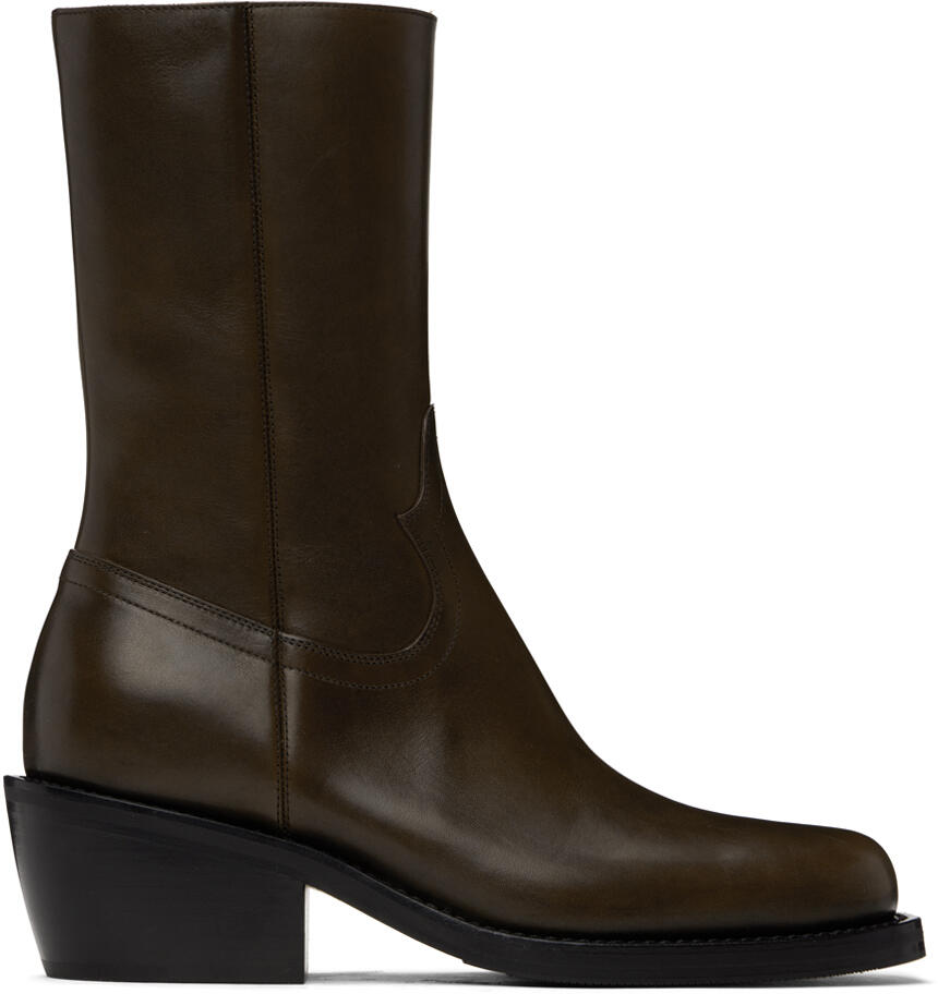 Dries Van Noten Brown Mid-Calf Boots Cover