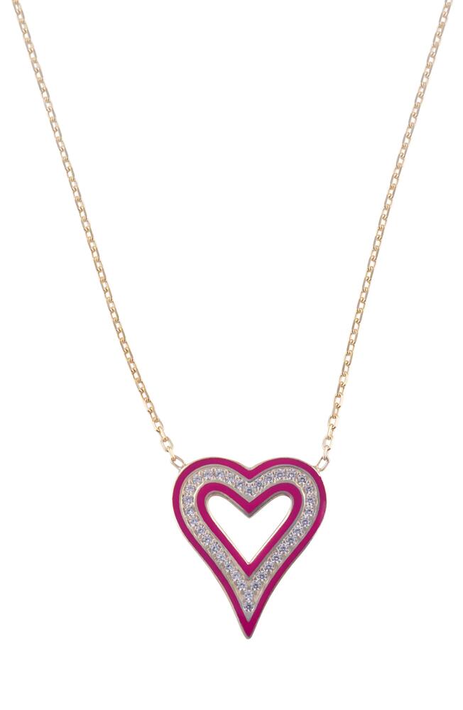 SHYMI Enamel Heart Pendant Necklace in Gold /Pink Cover