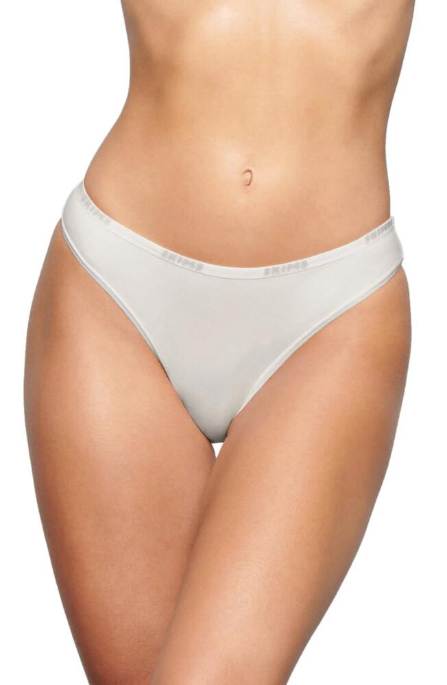 SKIMS Stretch Cotton Logo High Leg Bikini in Marble Cover