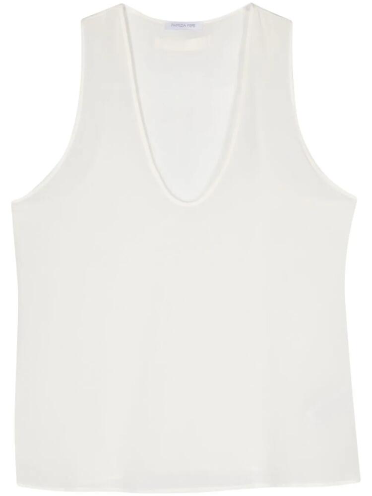 Patrizia Pepe crepe-de-chine tank top - White Cover